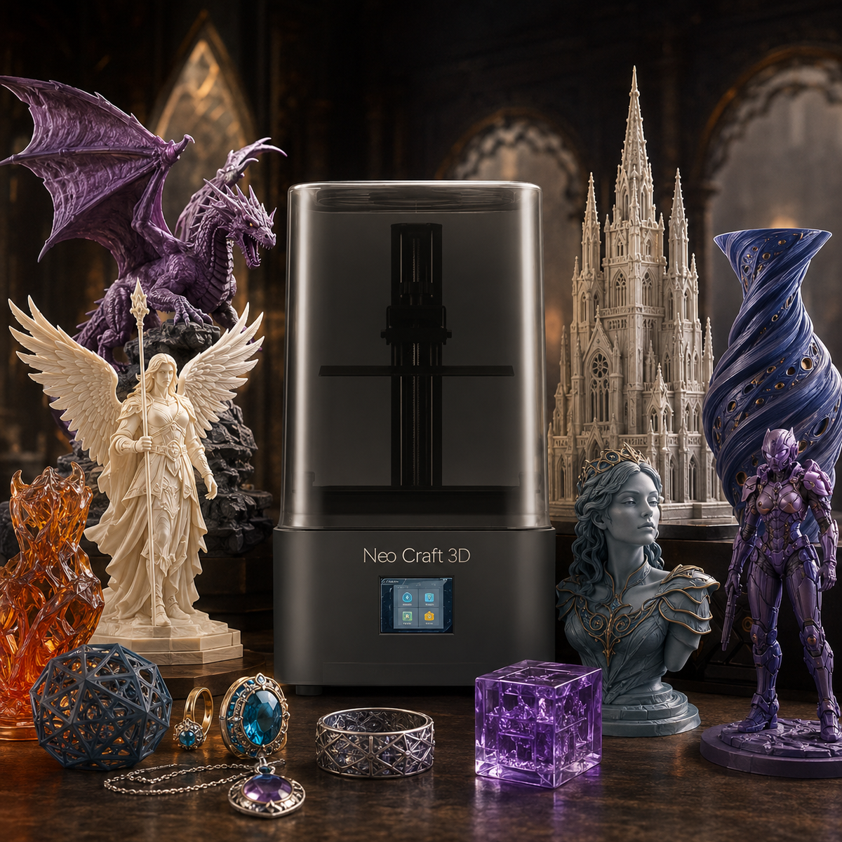 ANYCUBIC Photon Mono 4 AE Version LCD UV Resin 3D Printer with 7" 10K high-definition screen High-Speed 3D Printing 153×87×165mm